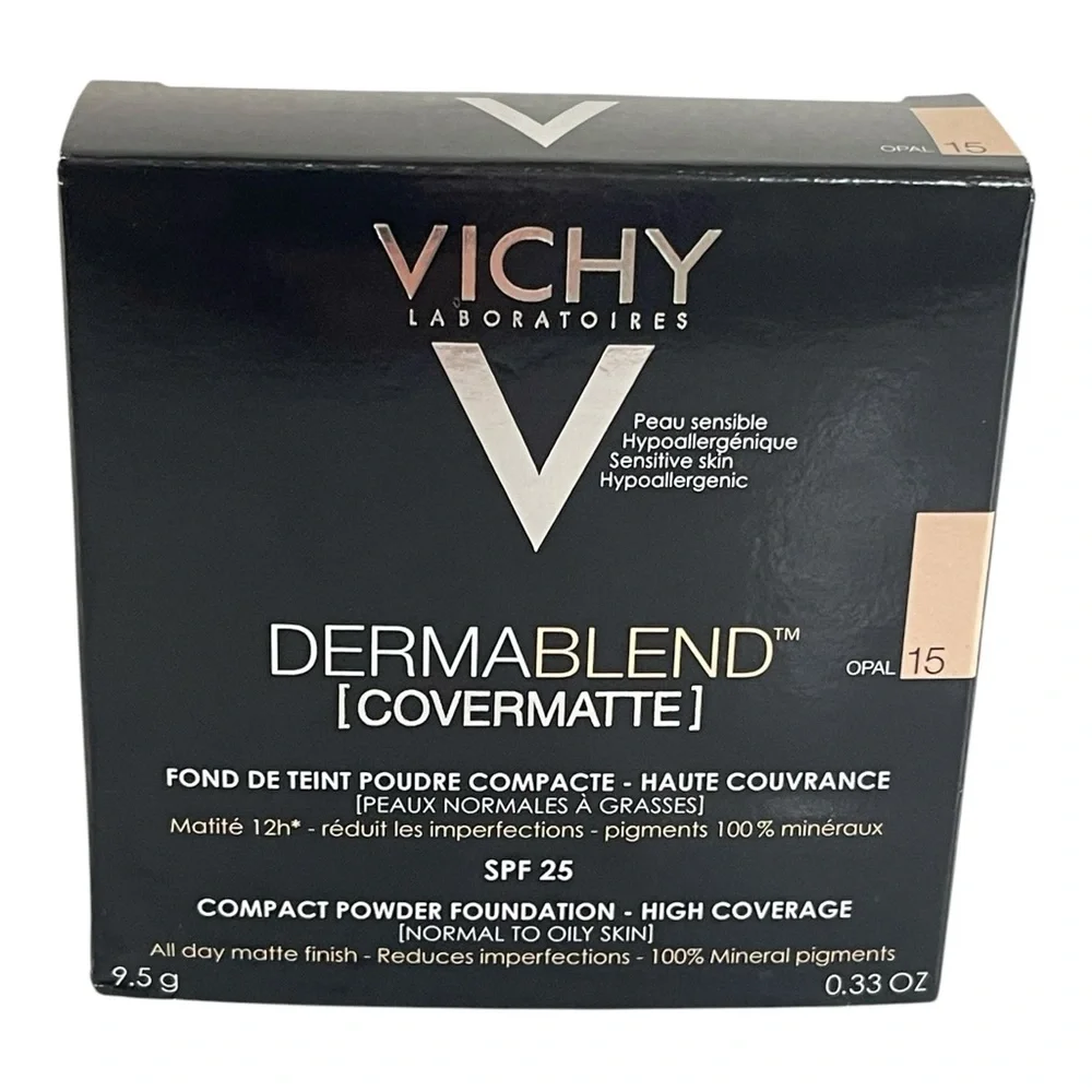 Vichy Dermablend Covermatte Compact Powder Foundation Colour 15 Opal SPF 25 New
